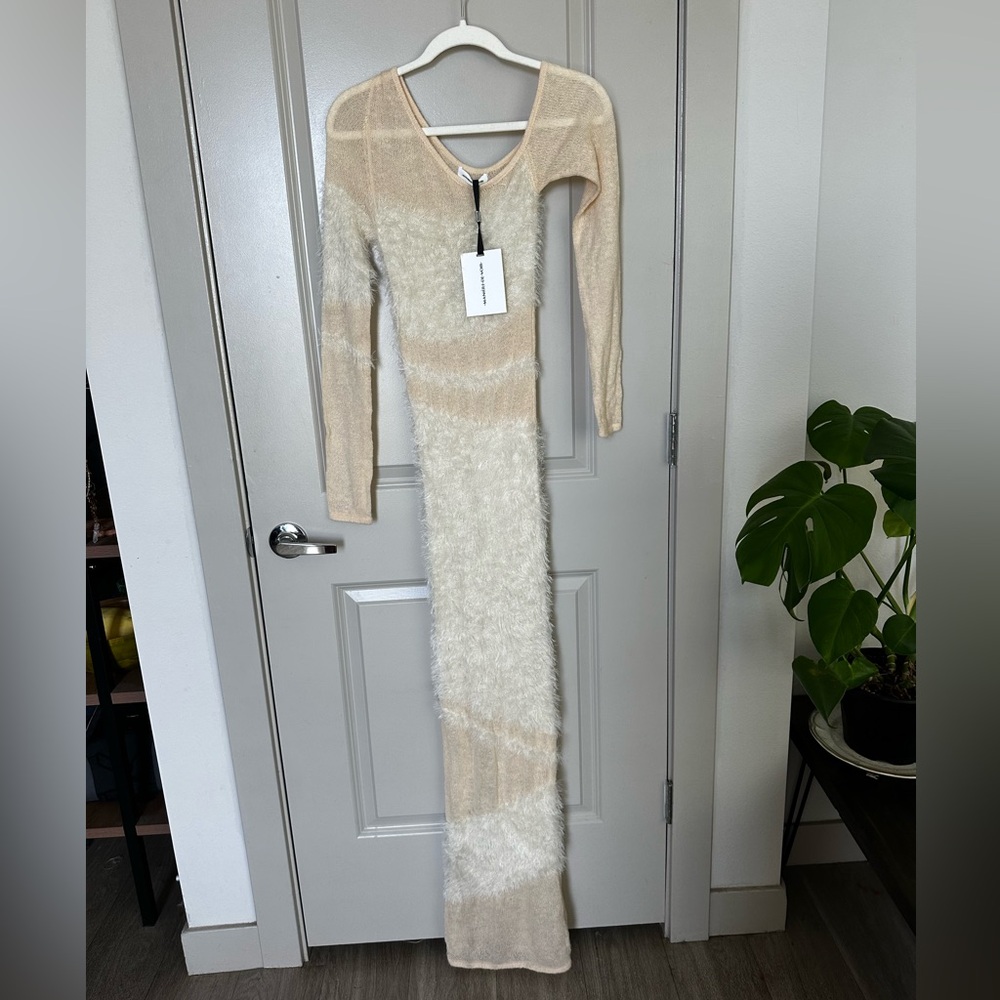 Manière De Voir Off Shoulder Knitted Coquette Maxi Holiday Dress - Picture 5 of 9